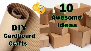 DIY  10 Awesome Cardboard Crafts Ideas  Best out of Waste [upl. by Hgalehs]