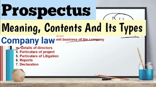 Prospectus company law bcom 2nd year  Meaning and Its Types  Company Law  Bcom 2nd Year [upl. by Trebleda]