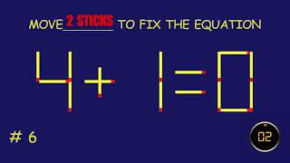 Matchstick Magic   Can you solve the puzzle by moving one or two matchsticks Logic puzzles [upl. by Akinuahs393]