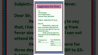 Application for leaveLeave Applicationsick leave applicationapplication for sick leave shorts [upl. by Ettenad]