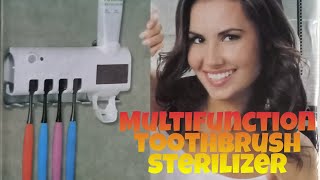 Unboxing  PunchedFree  Toothbrush Sterilizer  Toothpaste Dispenser AutoToothpaste SolarPowered [upl. by Llednik]