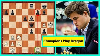 Magnus Carlsen Plays The Sicilian Dragon [upl. by Lanam779]