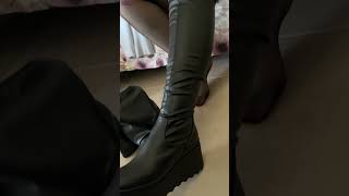 Getting ready with my new boots boots combatboots highheels fashion [upl. by Ameen428]