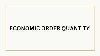 Economic Order Quantity and Safety stock [upl. by Christiane]