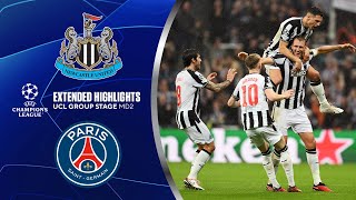 Newcastle United vs Paris SaintGermain Extended Highlights  UCL Group Stage MD 2  CBS Sports [upl. by Fleischer]