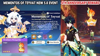 Genshin Impact Mementos of Teyvat New 50 Event  Firstborn FireSprite 4th Anniversary Reward [upl. by Raouf]