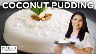 Super EASY Coconut Pudding  No Agar Agar  No Gelatin [upl. by Snow313]