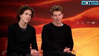 Timothée Chalamet amp Austin Butler on EPIC ‘Dune 2’ Fight Scene Exclusive [upl. by Acemat]