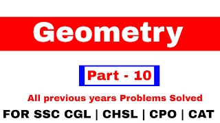 Geometry Problems quotTriangles quot For SSC CGL  CHSL  CAT  RRB  In Hindi Pat  10 [upl. by Awra]