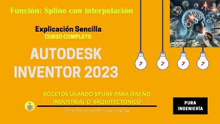 Autodesk Inventor 2023  Bocetos usando spline por interpolación [upl. by Ayekan]