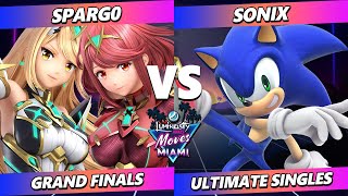 LMM Miami 2023 GRAND FINALS  Spargo Pyra Mythra Vs Sonix Sonic Smash Ultimate  SSBU [upl. by Ecilahs587]