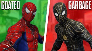 Ranking ALL 67 SUITS in Marvels SpiderMan amp Miles Morales [upl. by Wilinski742]