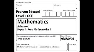 A Level Maths Paper  Pure Mathematics 1  Sample Assessment as per NEW SPECIFICATION [upl. by Salvidor640]