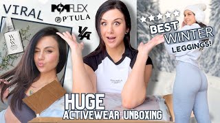 VIRAL ACTIVEWEAR UNBOXING POPFLEX YLA amp MORE  PTULA BARE WARMTH TRY ON HAUL REVIEW [upl. by Cherie]