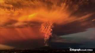 Timelapse shows fierce Chile volcano eruption [upl. by Notnirb822]