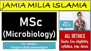 JMI MSc Microbiology admission  all details II jamia microbiology entrance 2021 II JMI admission [upl. by Sirahs313]