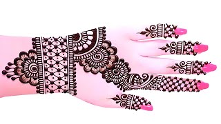 New stylish back hand mehndi design  Easy Mehndi Design  Mehndi ka design  Mehndi design Mehndi [upl. by Steffane]