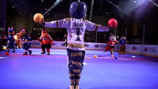 NHL mascots go wild in an AllStar game of dodgeball  2024 Mascot Showdown [upl. by Nwadahs823]