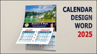 MS Word Tutorial Calendar Design 2025  Calendar Template Mockup Idea  ক্যালেন্ডার ডিজাইন ২০২৫ [upl. by Kelli]