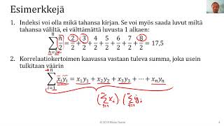 Tilastotiede  matematiikan kertaus  summat ja sigma [upl. by Evars211]