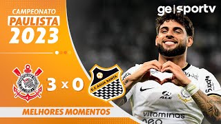 CORINTHIANS 3 X 0 ÁGUA SANTA  MELHORES MOMENTOS  2ª RODADA DO PAULISTÃO 2023  geglobo [upl. by Alohcin]