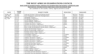 2024 WAEC WASSCE FINAL TIMETABLE FOR NIGERIA GHANA SIERRA LEONE amp GAMBIA amp RUNS EXPO DITODITO [upl. by Senior]