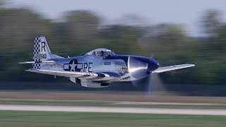 20  P51 Mustangs takeoff Humming Merlins fill the air at quotThe Gathering of Mustangs and Acesquot [upl. by Gabel]