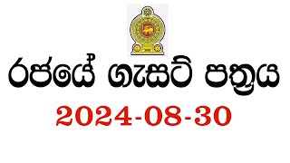 රජයේ ගැසට් පත්‍රය 20240830  Government gazette 2024 job vacancies  Jobs in Sri Lanka 2024 [upl. by Knut]