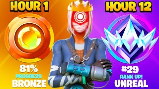 Bronze to UNREAL SOLO Ranked SPEEDRUN in 12 Hours Season 2 Fortnite [upl. by Sladen168]