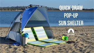 How to set up and take down the Lightspeed Outdoors Quick Draw PopUp Shelter  Beach Tent [upl. by Ayhdiv]