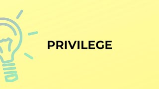 What is the meaning of the word PRIVILEGE [upl. by Jarib]