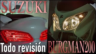 SUZUKI BURGMAN 200 todo en uno revisión  tipo de scooter deportivo [upl. by Nnahgaem]