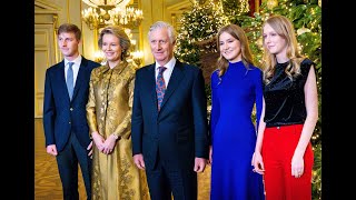 Belgian Royals at Christmas Reception at the Royal Palace in Brussels PrincessElisabeth [upl. by Ecirtnahs]