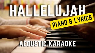 Hallelujah Instrumental Piano And Lyrics  Karaoke  Jeff Buckley [upl. by Yrokcaz608]