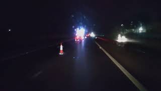 Roadworks on M9 Motorway West Lothian Scotland UK [upl. by Furtek397]