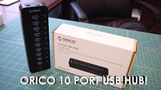 ORICO 10 Port USB 30 Hub Unboxing Overview Teardown Test VL812 Chipset [upl. by Inej]