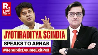 Union Minister Jyotiraditya Scindia Speaks With Arnab Lok Sabha Exit Polls 2024  Republic TV LIVE [upl. by Hasen556]