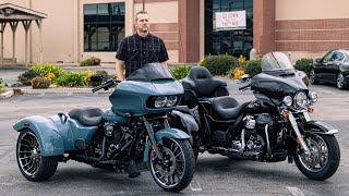 2024 HarleyDavidson Trike First Look  Road Glide 3 TriGlide Ultra amp Free Wheeler [upl. by Dinsdale]