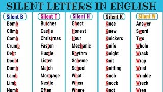 Silent Letters in English from AZ  List of Words with Silent Letters  English Pronunciation [upl. by Warton]