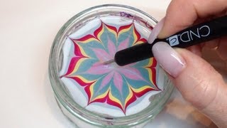 How To Produce Water Marbling Nail Art With Nail Polish CND VINYLUX [upl. by Shewchuk269]