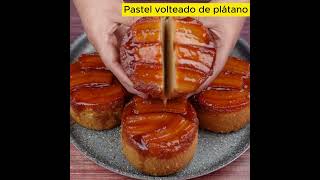 🍌 Pastel Volteado de Plátano Fácil y Esponjoso 🍰 ¡Receta Irresistible [upl. by Ailaham]