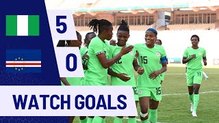 NIGERIA 50 CAPE VERDE  GOALS AND HIGHLIGHTS  SUPER FALCONS SEAL BIG  WAFCON QUALIFIERS [upl. by Eissed970]