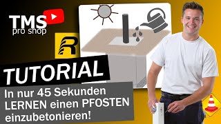 💡 Tutorial In nur 45 Sekunden lernen einen Pfosten einzubetonieren  Rammschutzshopde [upl. by Porett]