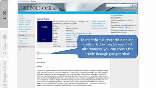 Access to full text Brepolis Bibliographies [upl. by Adnovad]