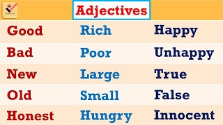 Adjectives  450 Important Adjectives in English  Vocabulary  English Grammar  Adjective Words [upl. by Miriam]