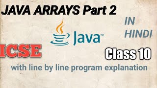 Array declaration and initialization  User input in array  Arrays in Java Part 2  ICSE Class10 [upl. by Marala735]