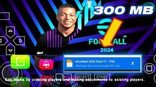 eFootball 2024 PSP Final V1  Version anglaise  Pas de texture Pas de texture  Transferts complets [upl. by Shepard189]