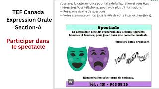 TEF Canada expression orale sectionA les acteurs figurants learnfrench tefcanada tefexam [upl. by Prussian]