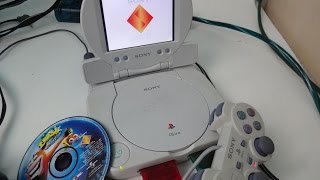 PSone slim with lcd review  how to use the lcd with other systems TECH [upl. by Lenoj]