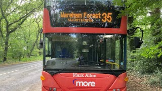 Morebus 2008 Scania N230UD OMNICity HF58 GZL on the 35 to Wareham Forest  200824 [upl. by Llertnor]